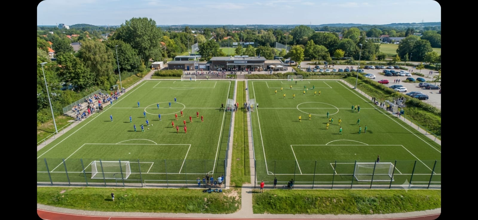 The dream — two full professional pitches with floodlights and clubhouse